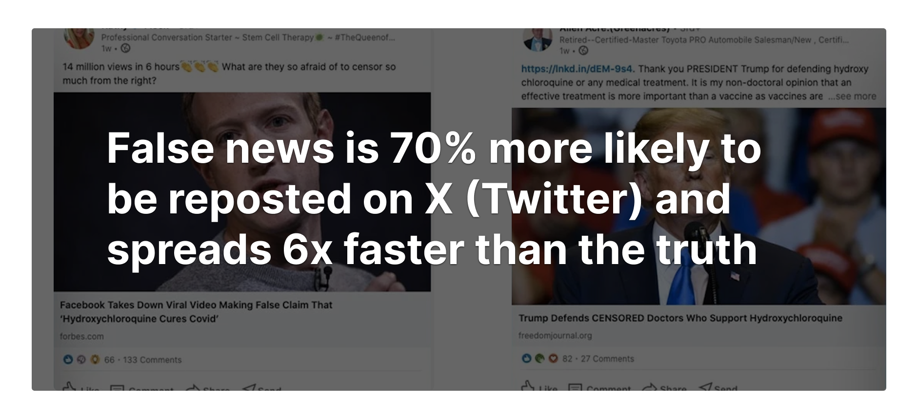 Example of fake news on LinkedIn